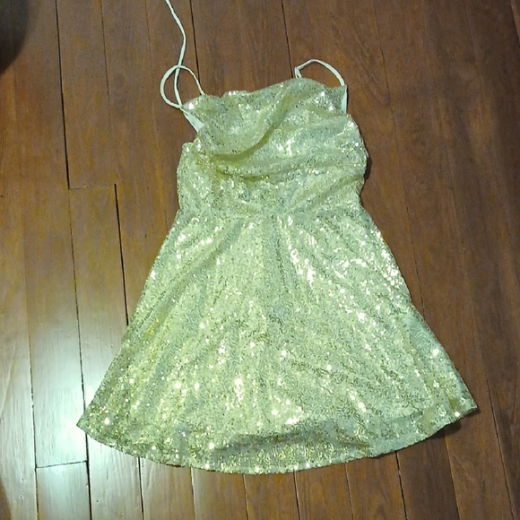 Sparkling Gold Sequin Dress - Picture 1 of 4
